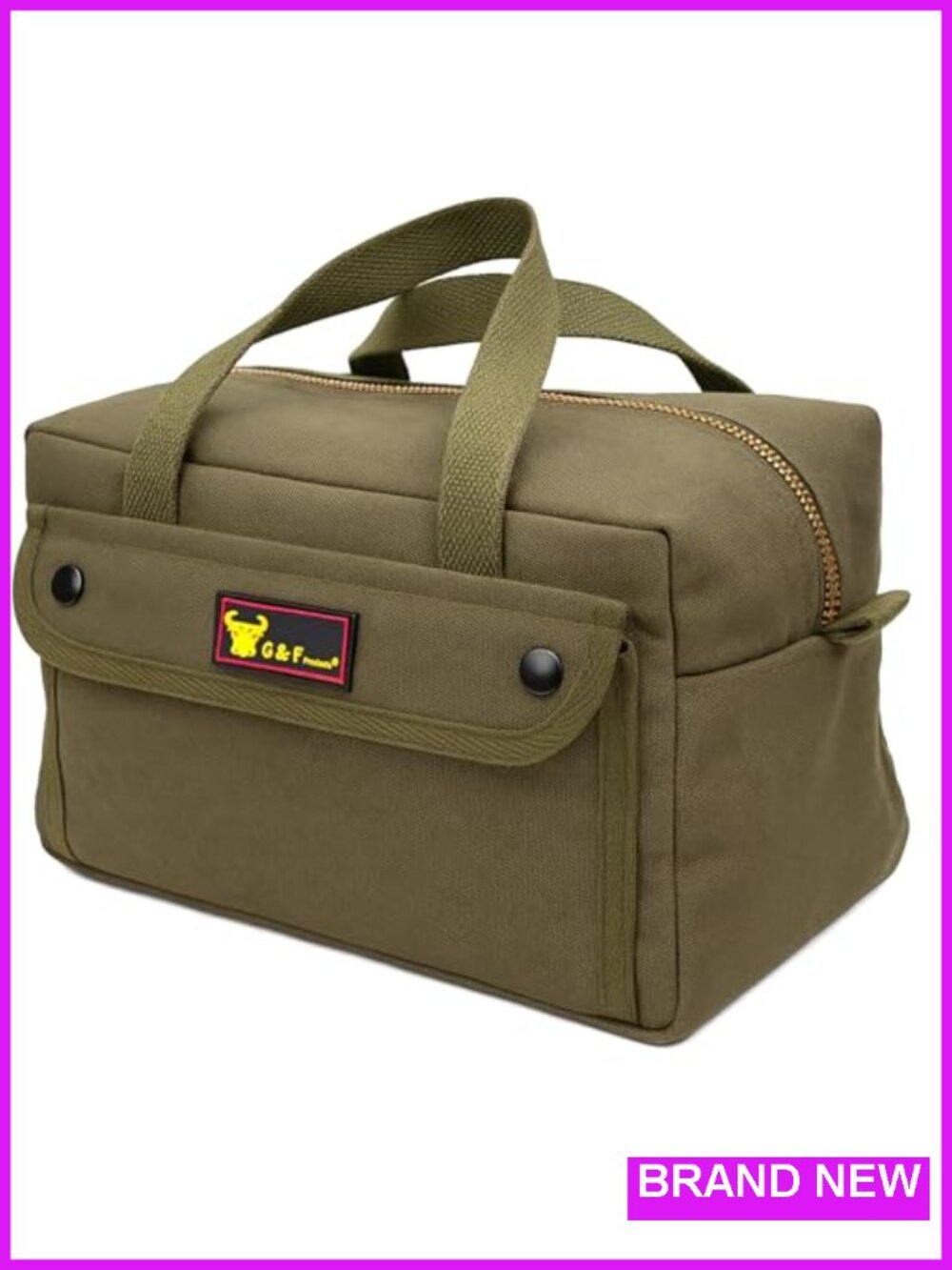 Waxed Canvas Military Duffle Bag, 24 Inch Heavy Duty Travel Gym Overnight